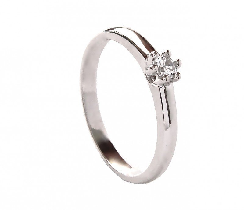 Pierścionek z brylantem 0,08ct PR. 585