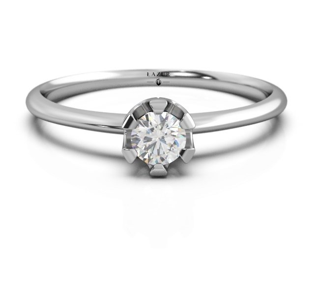 Pierścionek złoty 585 brylant 0,17ct zaręczynowy BR-129