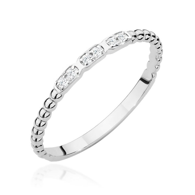 Pierścionek złoty 585 z brylantami 0,03ct obrączka W-479