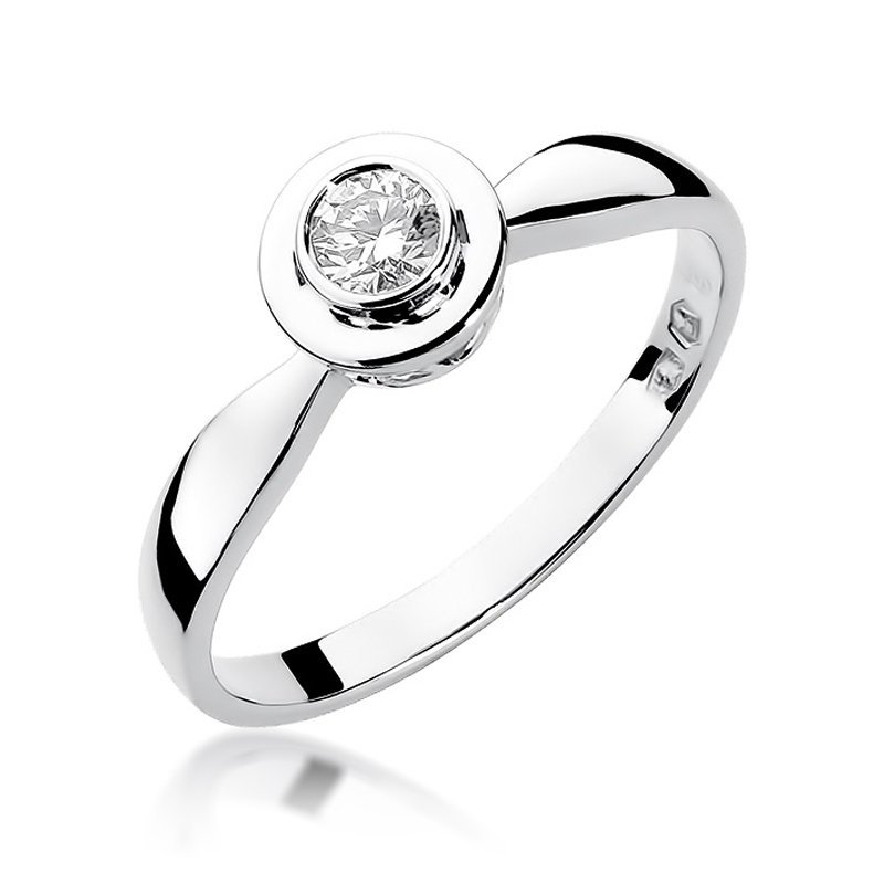 Pierścionek złoty 585 z brylantem 0,15ct zaręczynowy W-294