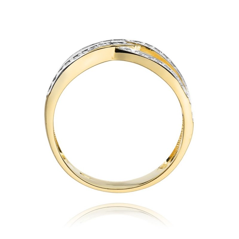 Pierścionek złoty 585 obrączka z brylantami 0,27ct W-215