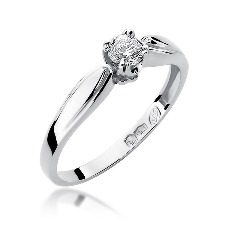 Pierścionek złoty 585 z brylantem 0,24ct W-197