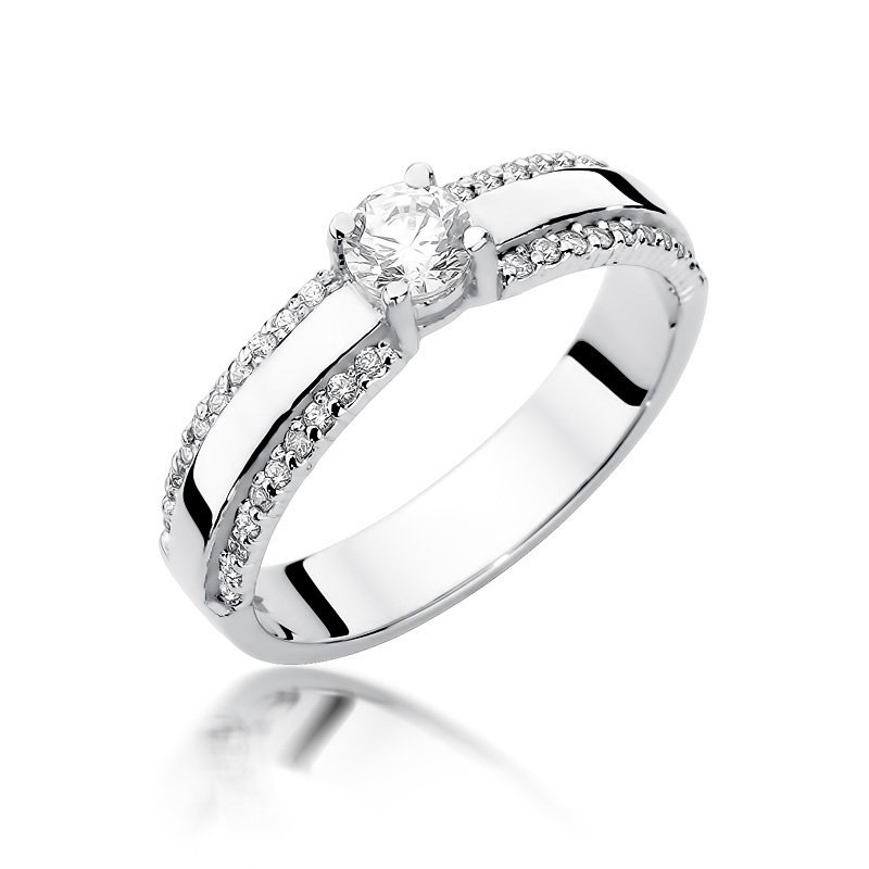 Pierścionek złoty 585 z brylantami 0,45ct W-356 zaręczynowy