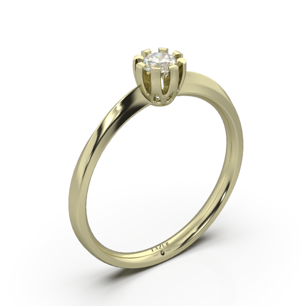 Pierścionek złoty 585 brylant 0,17ct zaręczynowy BR-018B2