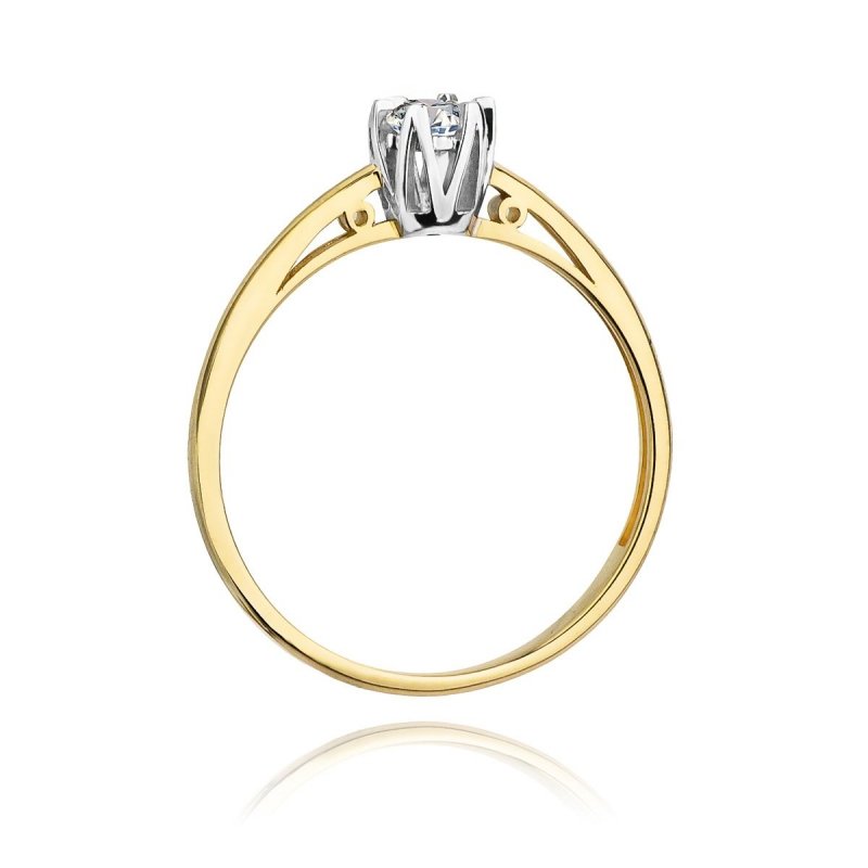 Pierścionek złoty 585 z brylantem 0,15ct zaręczynowy W-133
