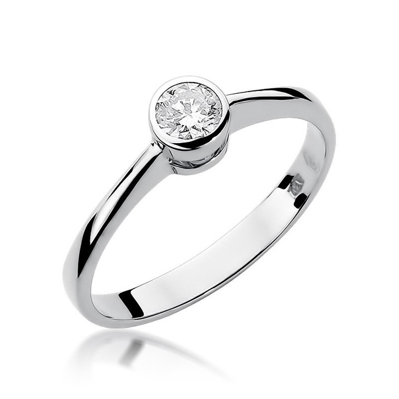 Pierścionek złoty 585 z brylantem 0,25ct W-224b zaręczynowy