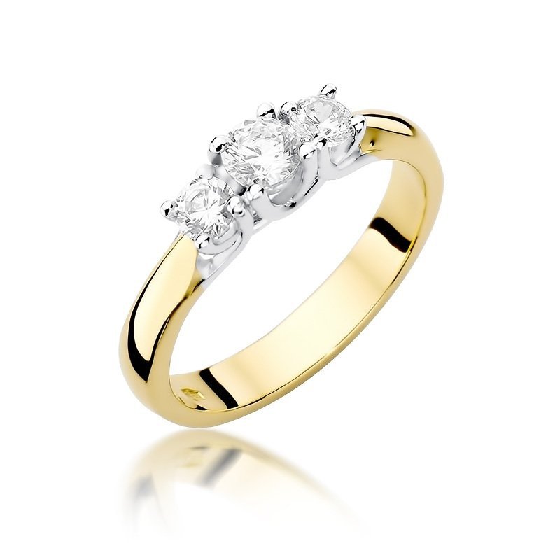 Pierścionek złoty 585 z brylantami 0,49ct W-344 zaręczynowy