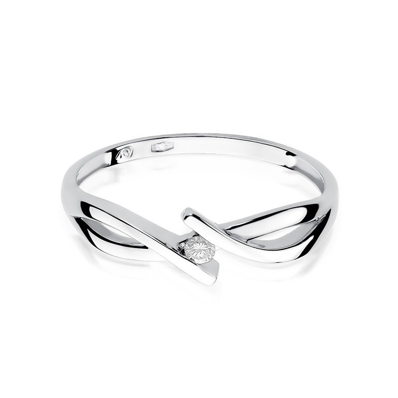 Pierścionek złoty 585 z brylantem 0,04ct zaręczynowy W-191