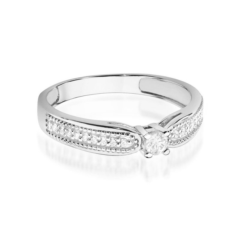 Pierścionek złoty 585 z brylantem 0,17ct zaręczynowy W-449
