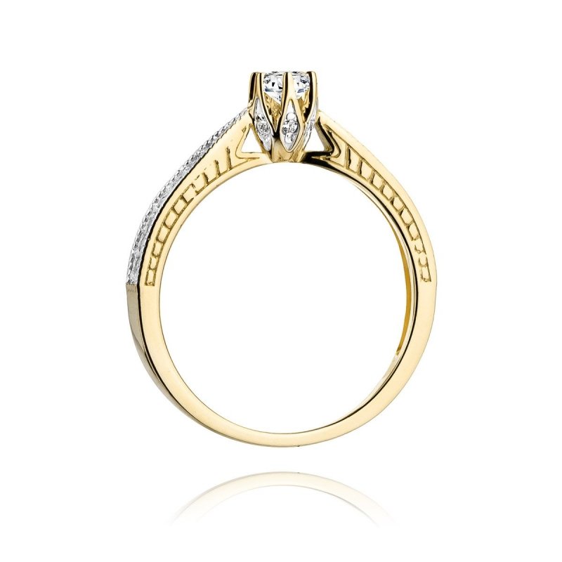 Pierścionek złoty 585 z brylantami 0,30ct W-202 zaręczynowy