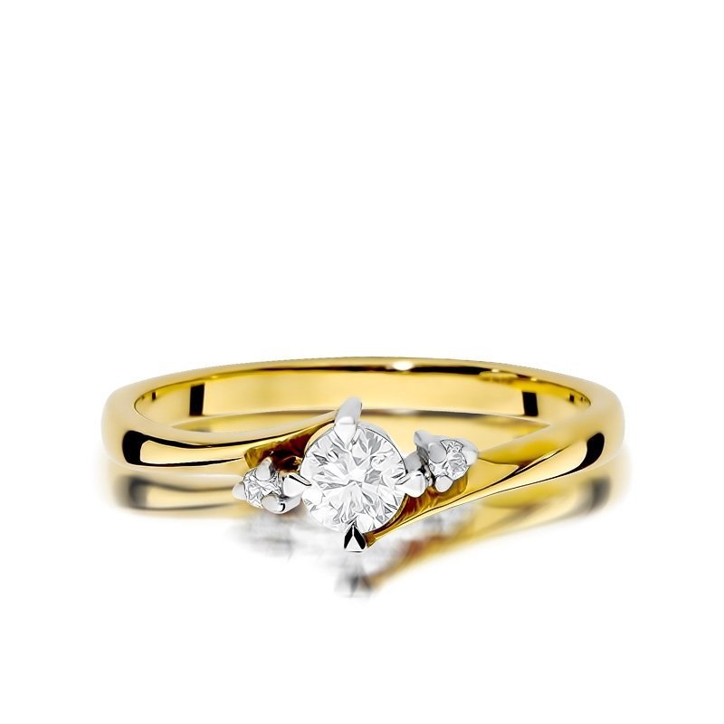 Pierścionek złoty 585 z brylantami 0,28ct W-346b zaręczynowy