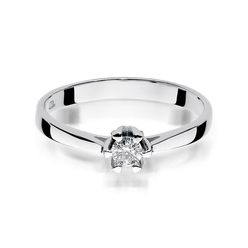 Pierścionek złoty 585 z brylantem 0,12ct zaręczynowy W-299