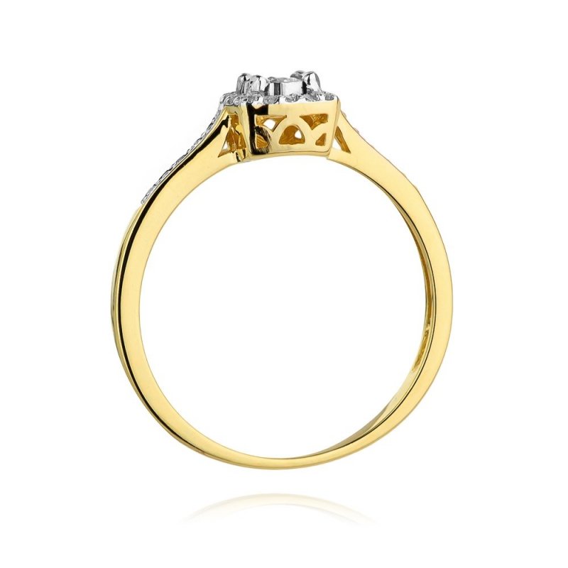 Pierścionek złoty 585 z brylantami 0,21ct W-462 zaręczynowy