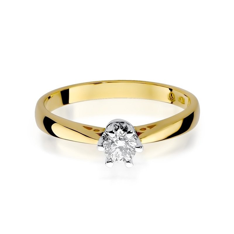 Pierścionek złoty 585 z brylantem 0,25ct W-234