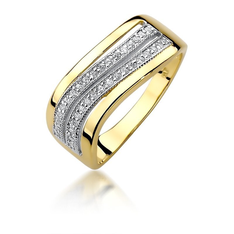Pierścionek złoty 585 z brylantami 0,18ct zaręczynowy W-416