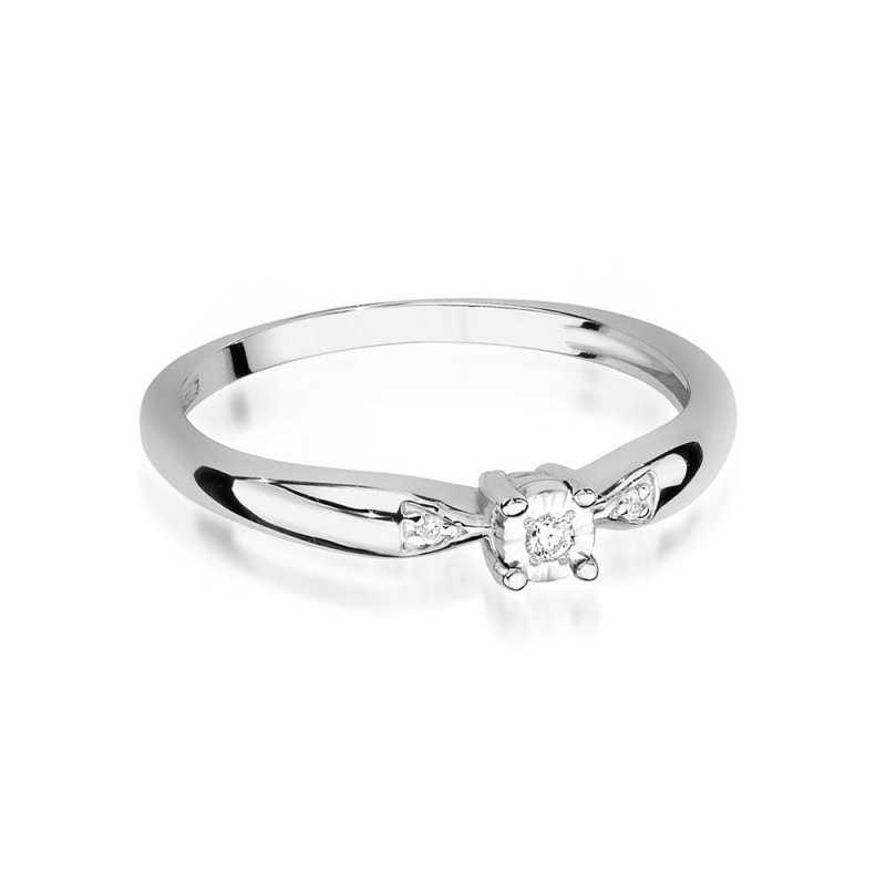 Pierścionek złoty 585 z brylantem 0,03ct zaręczynowy W-469