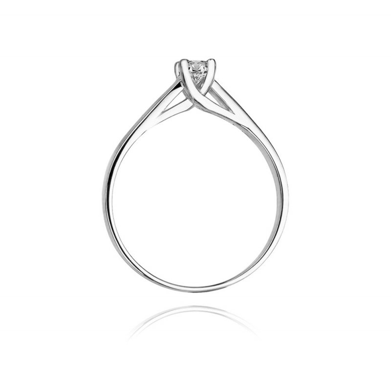 Pierścionek złoty 585 z brylantem 0,1ct zaręczynowy W-70