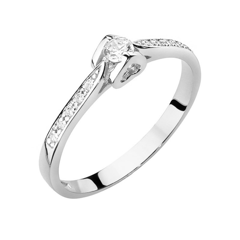 Pierścionek złoty 585 z brylantem 0,15ct zaręczynowy W-435