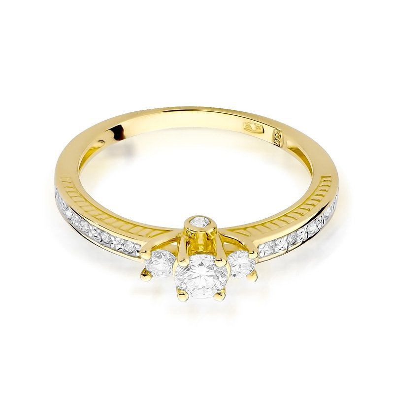 Pierścionek złoty 585 z brylantami 0,42ct W-199 zaręczynowy