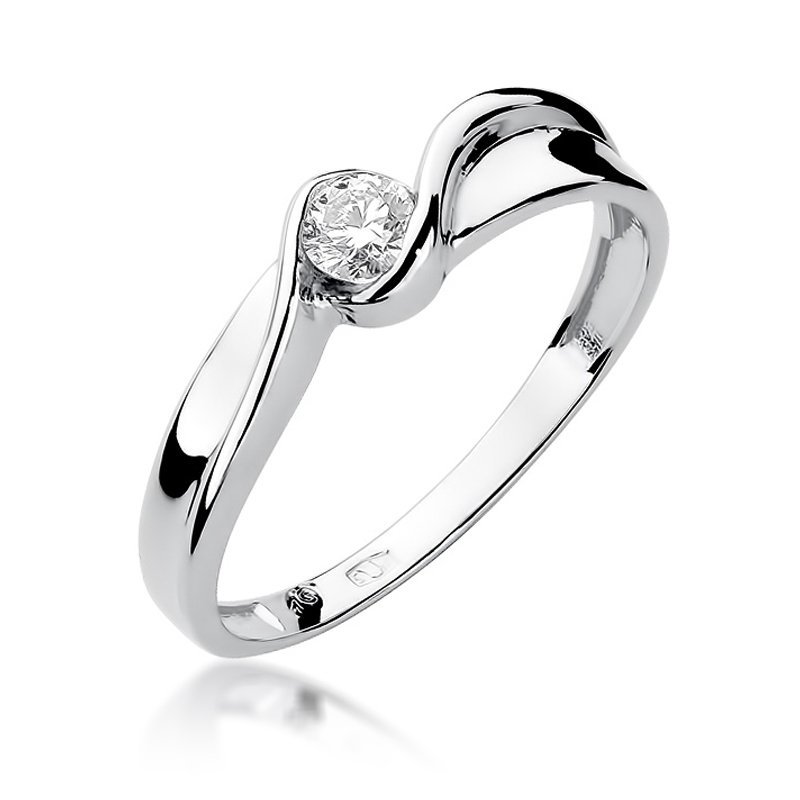 Pierścionek złoty 585 z brylantem 0,15ct zaręczynowy W-278