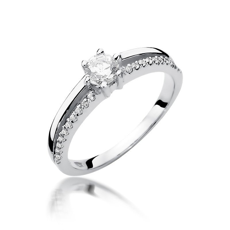Pierścionek złoty 585 z brylantami 0,40ct W-355 zaręczynowy