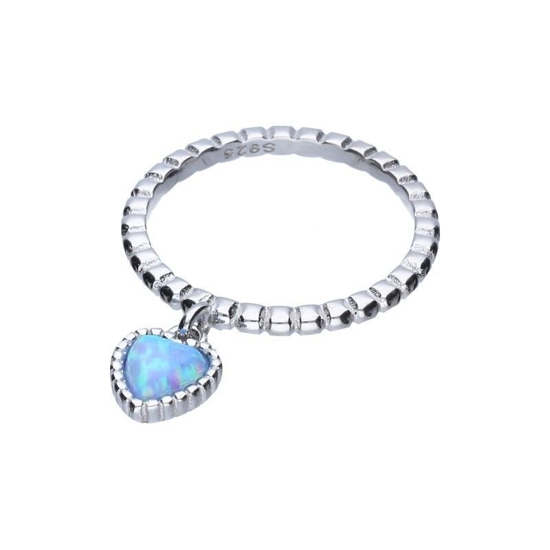 SREBRNY PIERŚCIONEK 925 Z OPALEM NIEBIESKIM r14