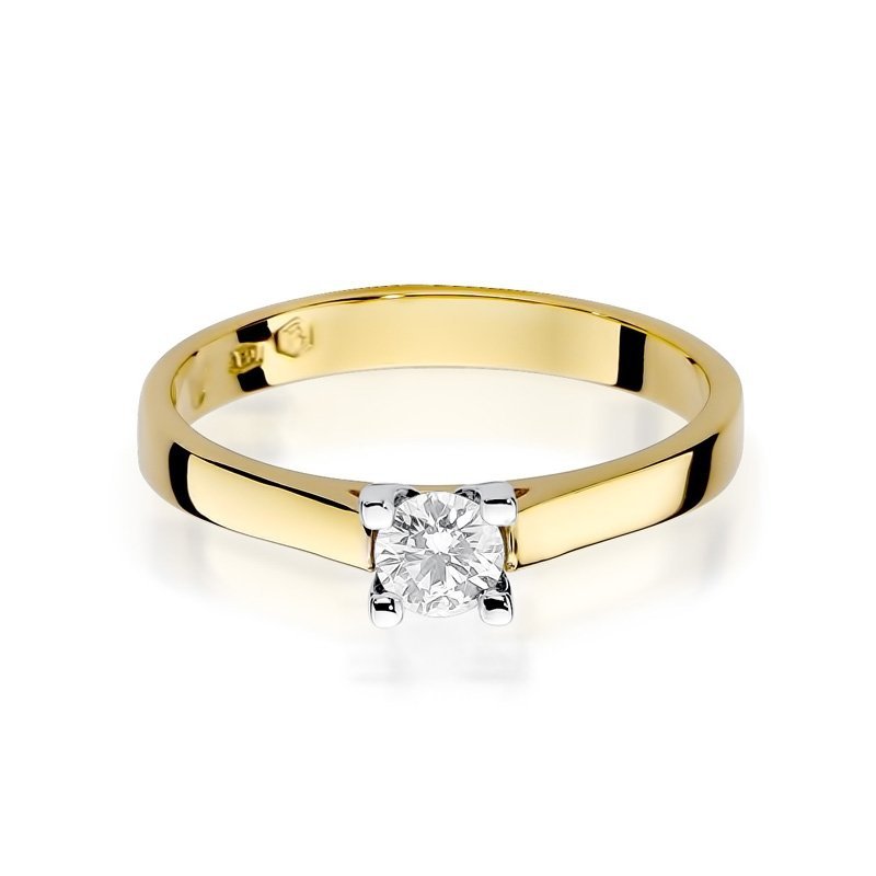 Pierścionek złoty 585 z brylantem 0,25ct W-221b zaręczynowy