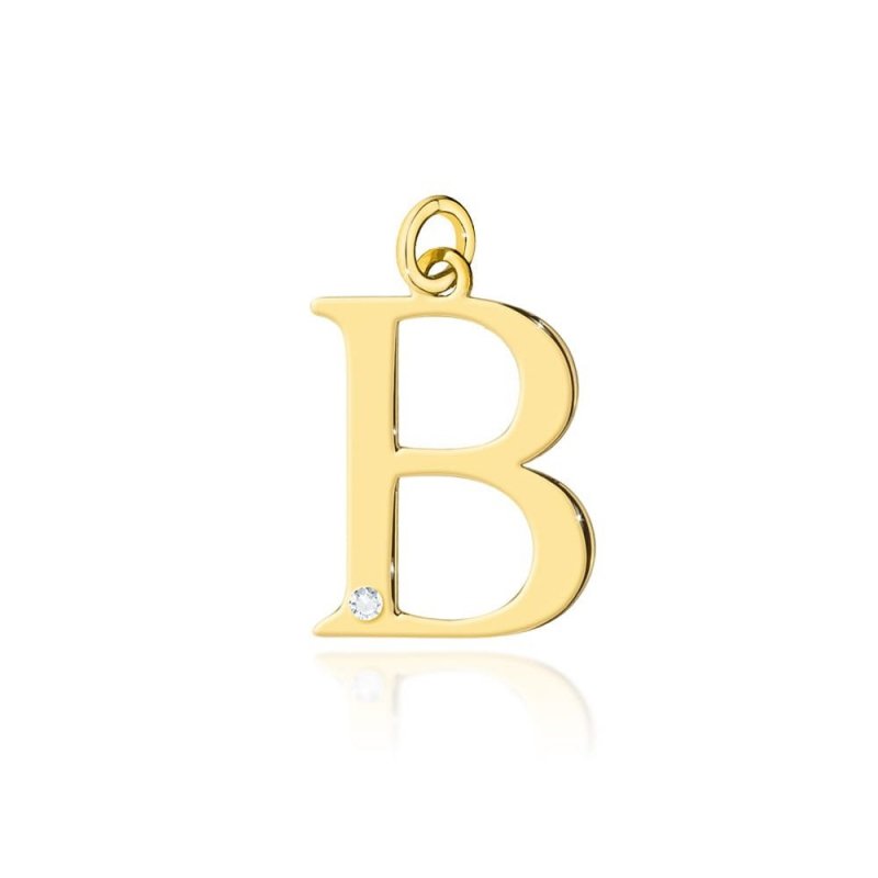 Zawieszka złota 585 literka litera B z brylantem 0,005ct 