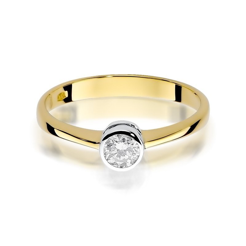 Pierścionek złoty 585 z brylantem 0,25ct W-224b zaręczynowy