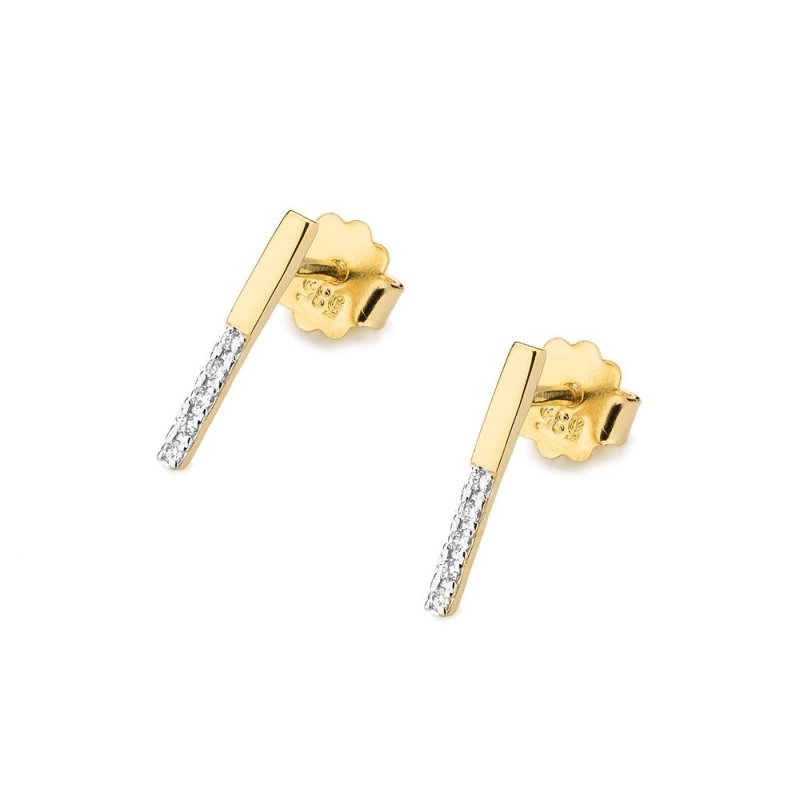 Kolczyki złote 585 z brylantami 0,05ct CK-25