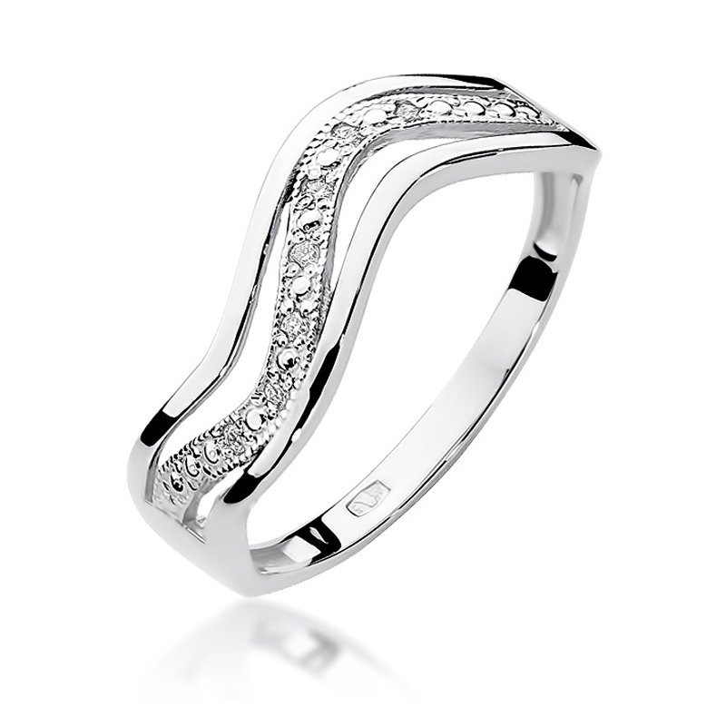 Pierścionek złoty 585 z brylantami 0,06ct W-116