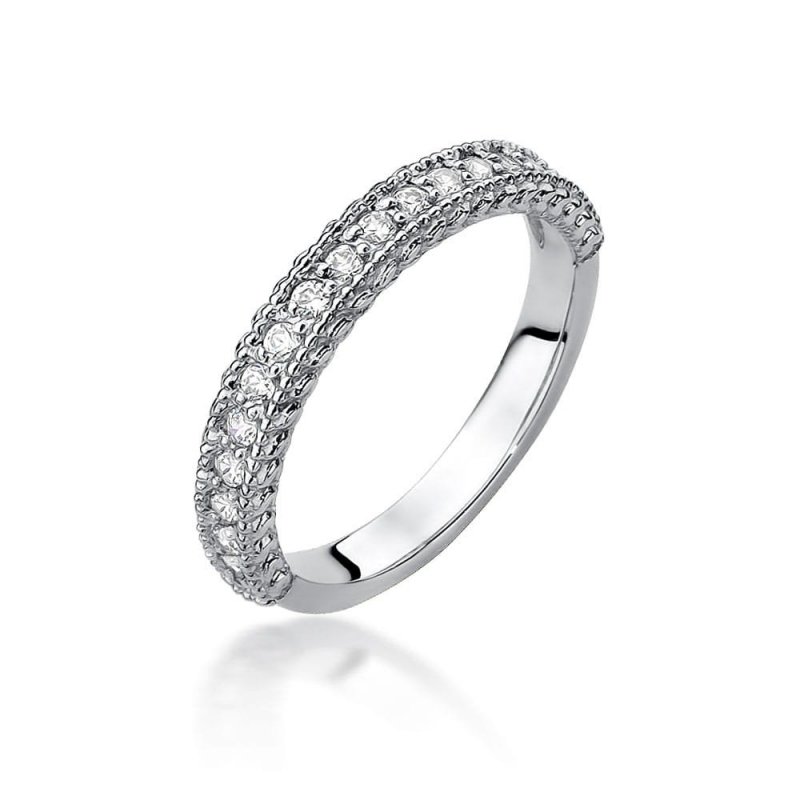 Pierścionek złoty 585 z brylantami obrączka 0,24ct W-507