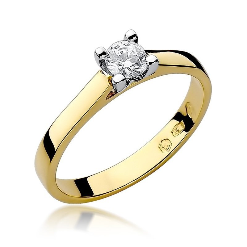Pierścionek złoty 585 z brylantem 0,25ct W-221b zaręczynowy