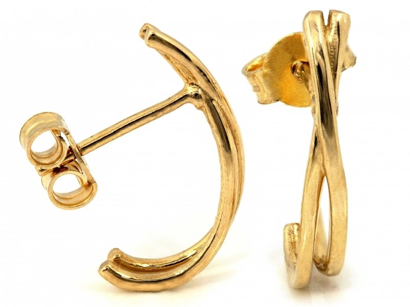 Kolczyki złote 585 delikatne sztyfty modne