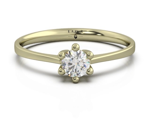 Pierścionek złoty 585 brylant 0,26ct zaręczynowy BR-037