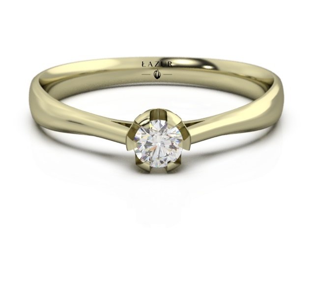 Pierścionek złoty 585 brylant 0,11ct zaręczynowy BR-054