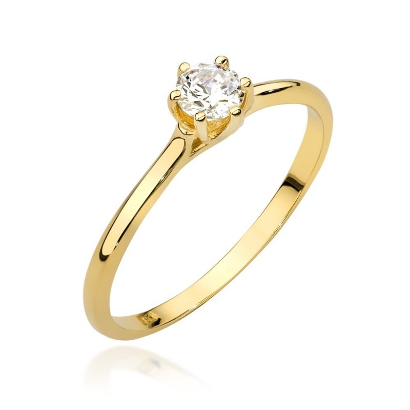 Pierścionek złoty 585 z brylantami 0,26ct W-499 zaręczynowy