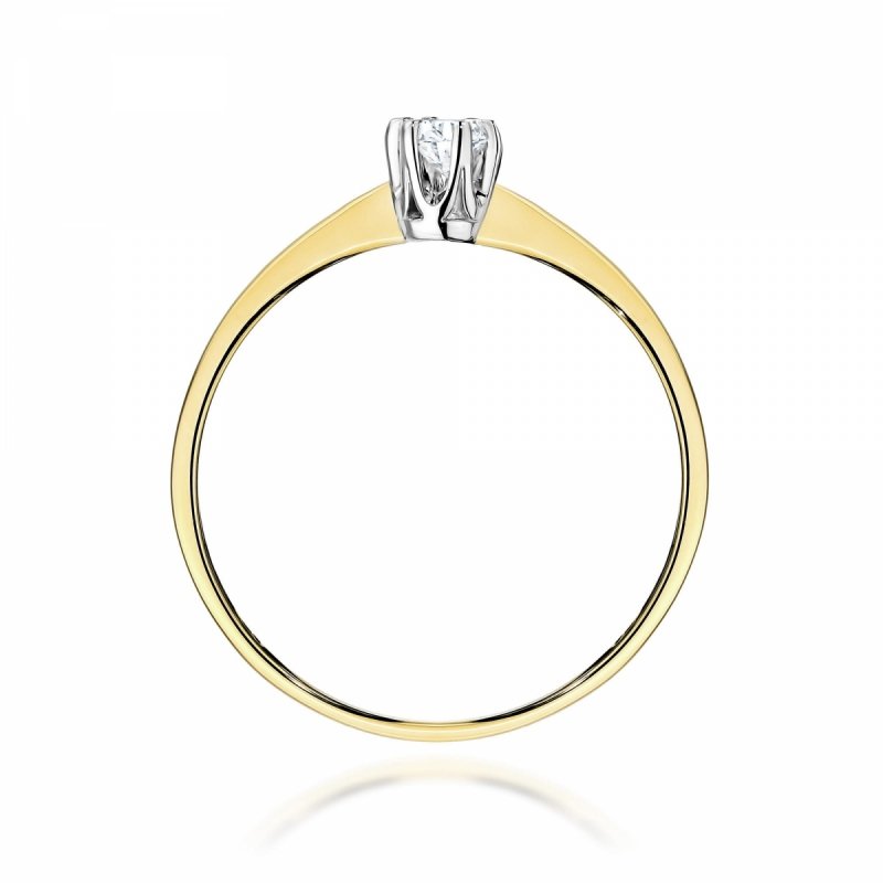 Pierścionek złoty 585 diament laboratoryjny 0,10ct W0220