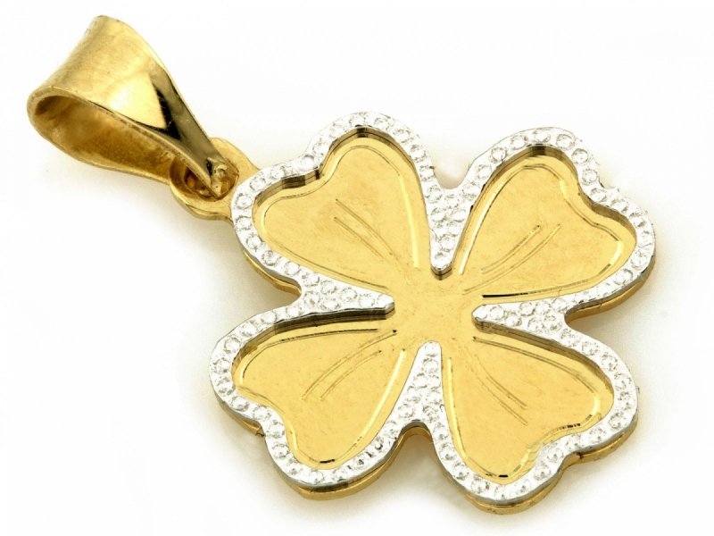 Zawieszka złota 585 koniczynka koniczyna mozliwy grawer