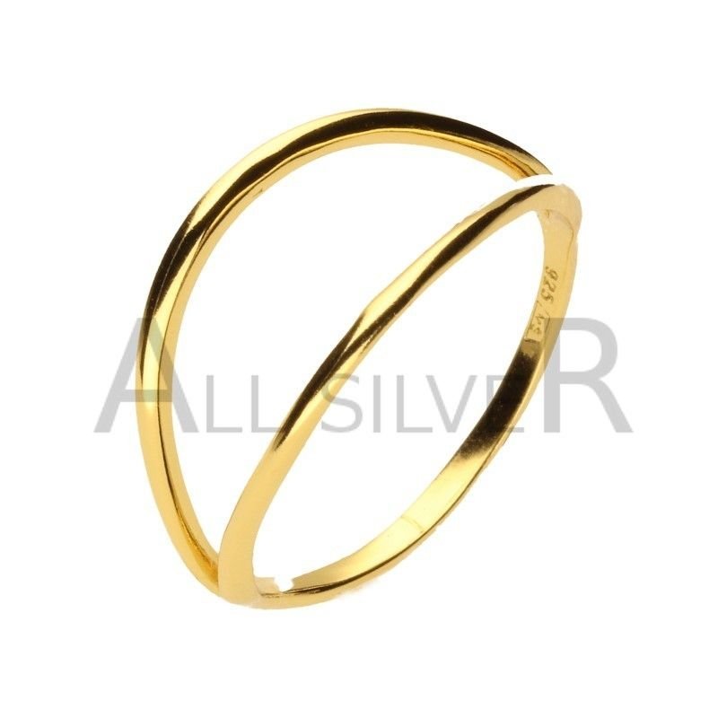 SREBRNY PIERŚCIONEK 925 POZŁACANY R. 19