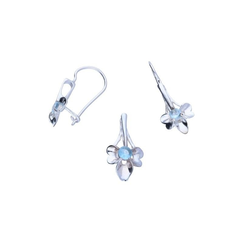 KOMPLET SREBRNY 925 KWIATUSZKI KWIATKI DLA DZIEWCZYNKI