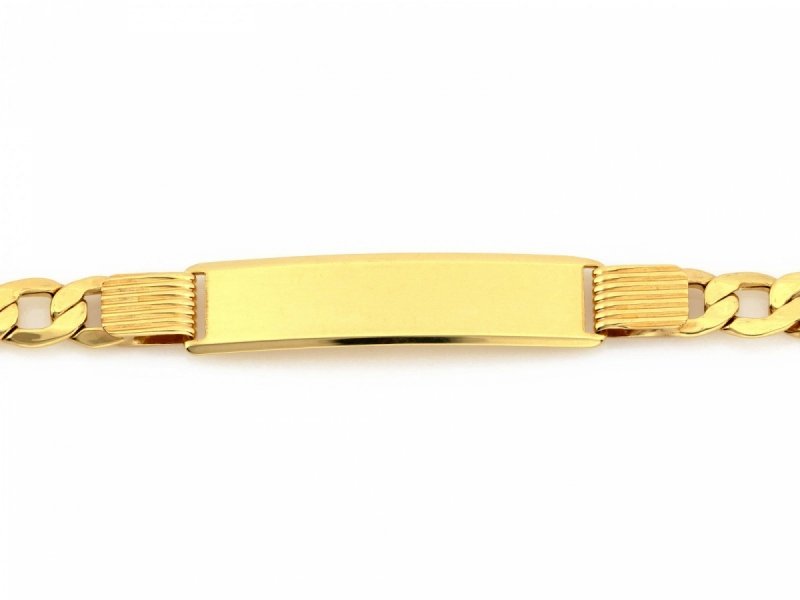 Bransoletka złota 585 blaszka pod grawer figaro 21cm 7.43g