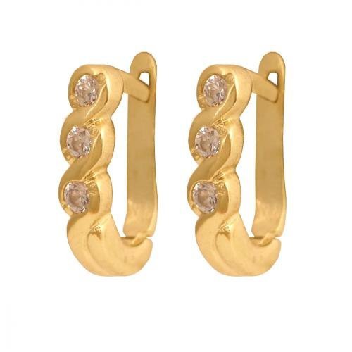 Kolczyki złote 585 na klapkę, zatrzaskowe - Kv077