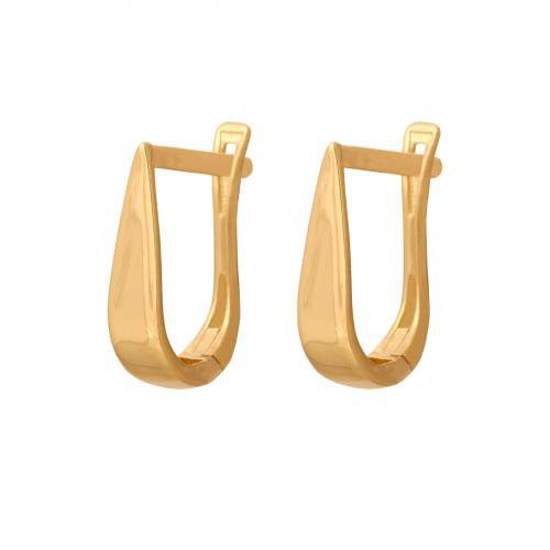 Kolczyki złote 585 na klapkę, zatrzaskowe - 36475