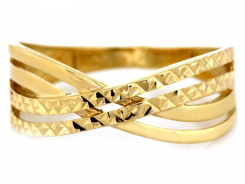 Pierścionek złoty 585 obrączka ażurowa r. 20