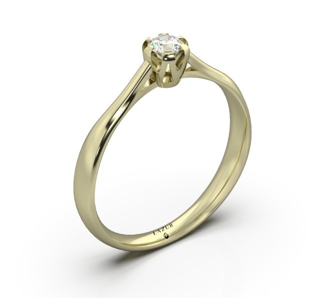 Pierścionek złoty 585 brylant 0,10ct zaręczynowy BR-054