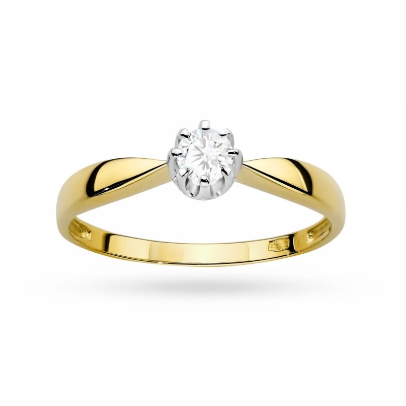 Pierścionek złoty 585 diament laboratoryjny 0,15ct W0228