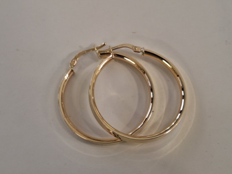 Kolczyki złote 585 koła kółka 30mm angielskie