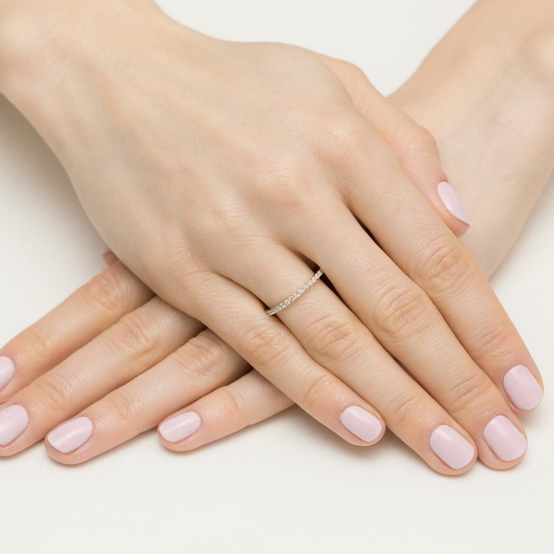 Pierścionek złoty 585 diamenty naturalne 0,18ct W0531