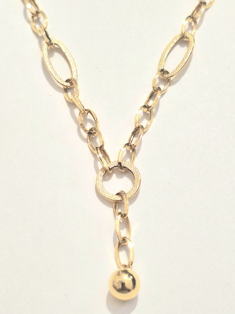 ZŁOTY NASZYJNIK 585 OZDOBNY 6.61g MODNY KULKA